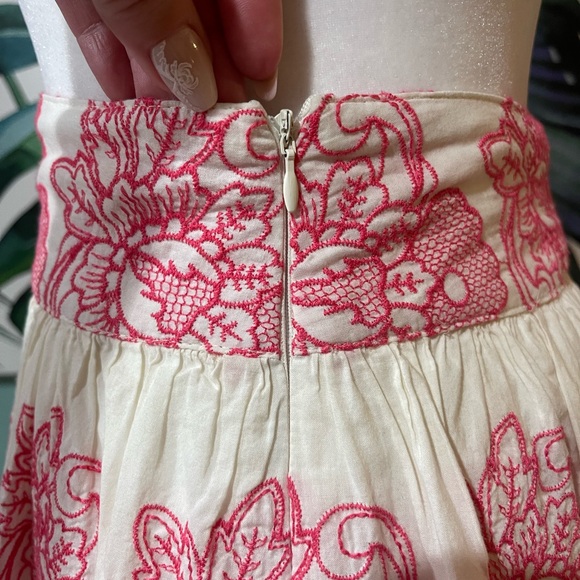 💕💕Flying Tomato Anthropologie Pink and Cream A-Line Skirt💕💕 - Picture 3 of 7